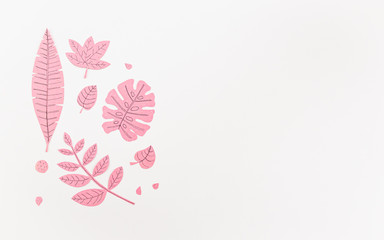 Leaf Set. Hand-drawn decorative elements, doodle floral elements. Black line ink hand drawn art. White background ready for copywriting. Perfect for invitations, greeting cards, posters, prints.