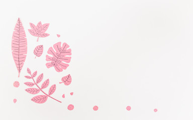 Leaf Set. Hand-drawn decorative elements, doodle floral elements. Black line ink hand drawn art. White background ready for copywriting. Perfect for invitations, greeting cards, posters, prints.