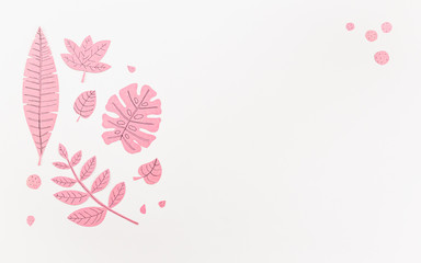 Leaf Set. Hand-drawn decorative elements, doodle floral elements. Black line ink hand drawn art. White background ready for copywriting. Perfect for invitations, greeting cards, posters, prints.