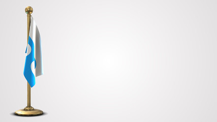 Ocean City realistic 3D flag illustration on golden flagpole.