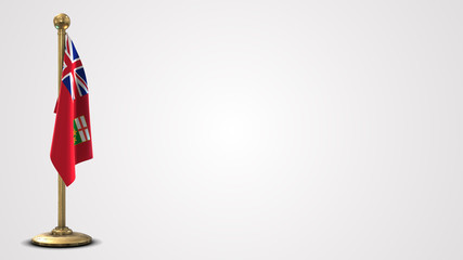 Ontario realistic 3D flag illustration on golden flagpole.