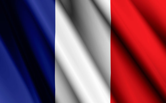 3D- image of the waving flag France
