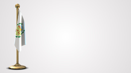 San Luis realistic 3D flag illustration on golden flagpole.