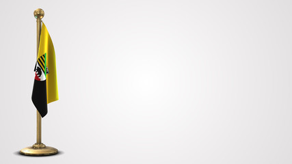 Saxony-Anhalt realistic 3D flag illustration on golden flagpole.