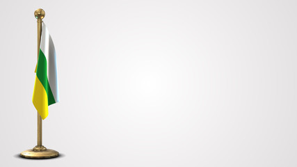 Zamora Chinchipe realistic 3D flag illustration on golden flagpole.