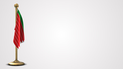 Zamora realistic 3D flag illustration on golden flagpole.