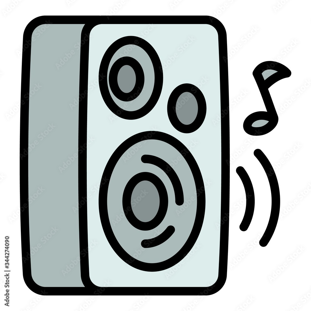 Aufkleber playing music speaker icon. outline playing music speaker vector icon for web design isolated on whi