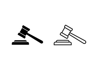 Gavel icon vector. Hammer symbol vector