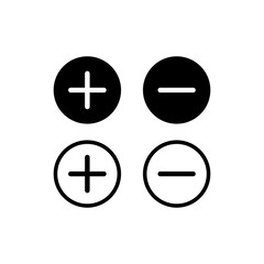 Plus and minus icon, Plus and minus sign and symbol vector design