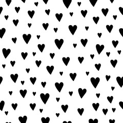 happy black and white vector hearts big pattern