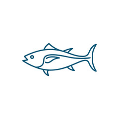 Tuna icon logo flat vector illustration
