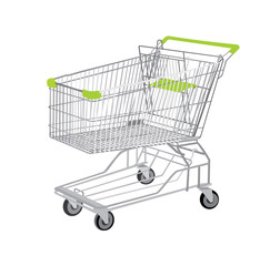 vector projection of a shopping trolley, large shopping cart, no background