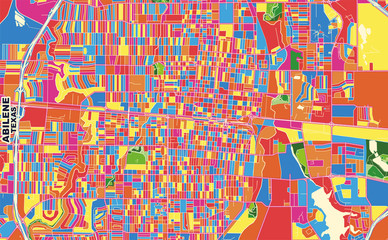 Abilene, Texas, USA, colorful vector map