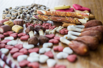 Dog tasty colored biscuits, snacks for dogs 