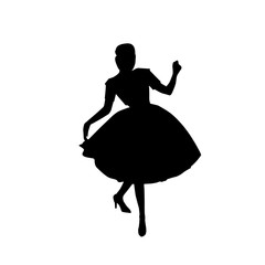 Female silhouette on a white background. Girl in retro style. Fashion and style of the 20's. Vector illustration