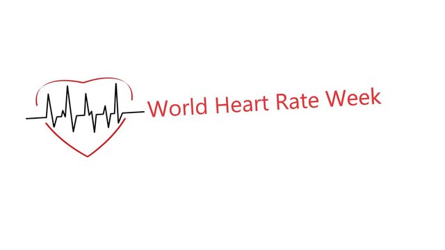 World Heart Rate Week. Red heart with cardiogram, healthcare, life insurance business concept, world heart day, world health day. Animation on a medical theme. - Powered by Adobe
