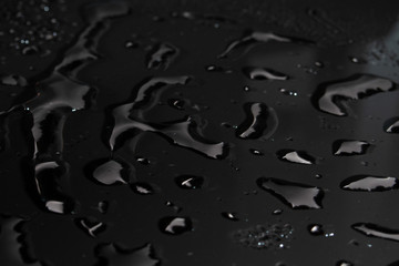 Water drops on black background