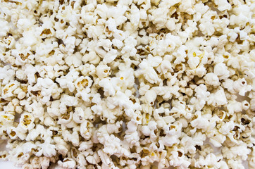 popcorn background. View from above.