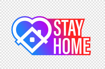 Stay home vector sticker isolated on transparent background