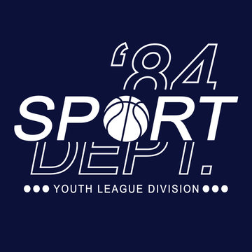 basket ball vector illustration, tee shirt graphics, sport typography