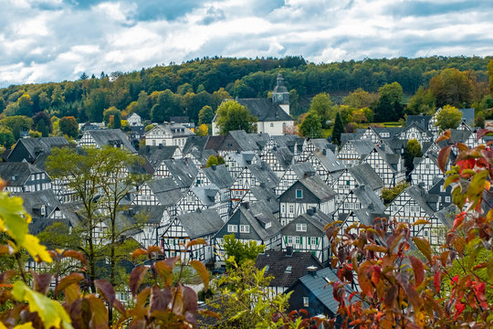 View of the old, beautiful city of Freudenberg