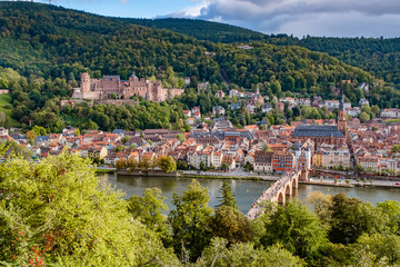 Fototapeta na wymiar View of the old, beautiful city of Heidelberg