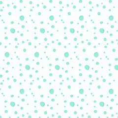Light green and blue hand drawn chaotic soap bubbles pattern on light turquoise background. Abstract vector seamless  for fabrics, wrapping, backdrops, banners, prints, cards, decoration and covers.
