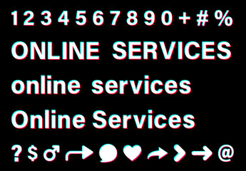 Fototapeta Online services white sign on black background. obraz