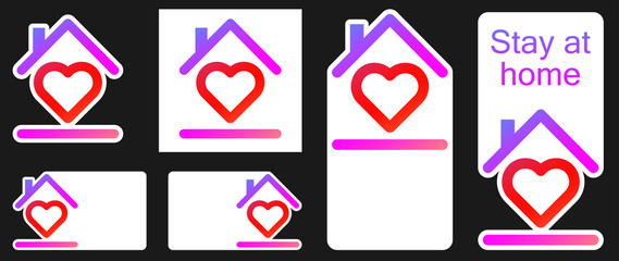 Roof under heart social media stickers.