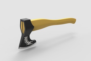 3d illustration of medieval viking axe isolated