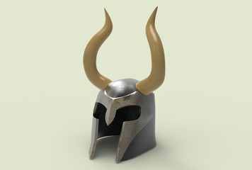 3d illustration of medieval viking helmet isolated