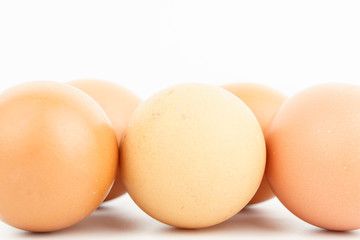 eggs isolated on white background. selective focus