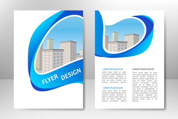 Blue vector template design for business brochure, flyer, poster, booklet, presentation, annual report, magazine cover, team educational training. A4