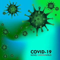 Coronavirus disease COVID-19 infection. Pathogen respiratory influenza covid virus cells. Official name for Coronavirus disease named COVID-19. Vector illustration