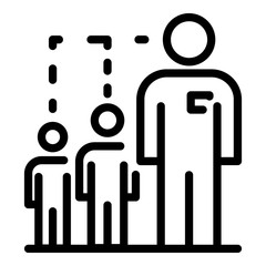 Digital agency team icon. Outline digital agency team vector icon for web design isolated on white background