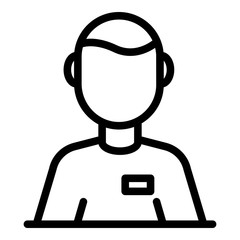 Product manager icon. Outline product manager vector icon for web design isolated on white background