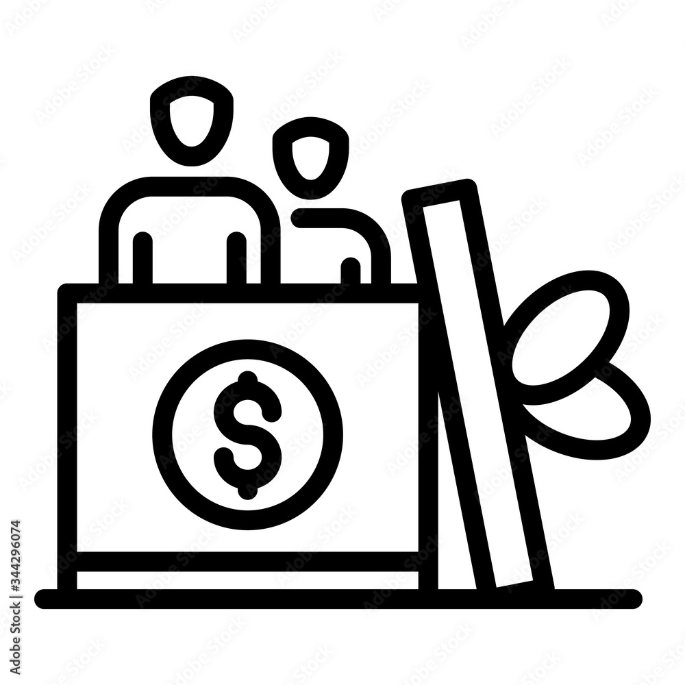 Poster quality product manager icon. outline quality product manager vector icon for web design isolated on