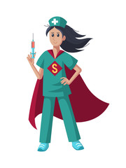 Superhero nurse. The value of nursing in medicine concept illustration.