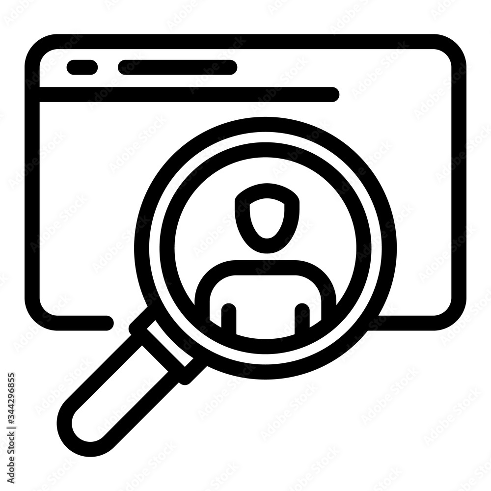 Poster search web page icon. outline search web page vector icon for web design isolated on white backgroun