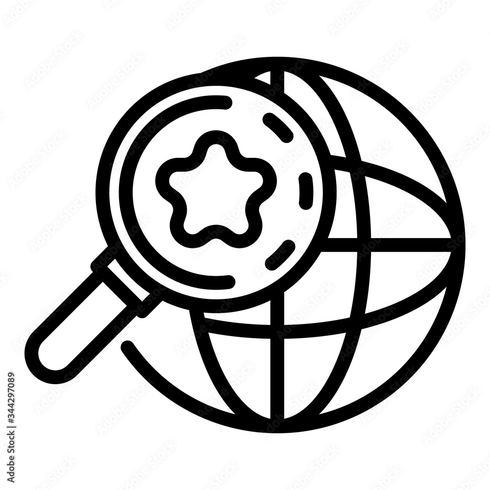Poster search global manager icon. outline search global manager vector icon for web design isolated on whi
