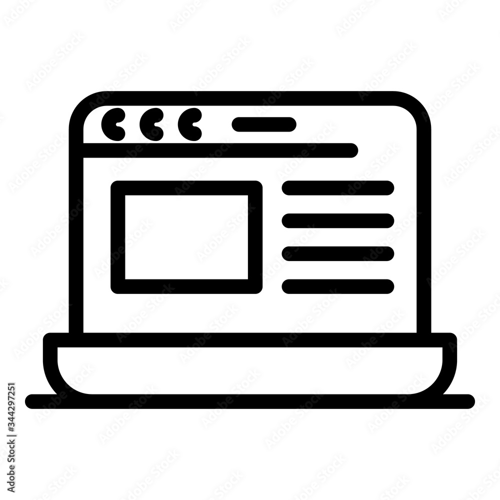 Poster laptop web design icon. outline laptop web design vector icon for web design isolated on white backg