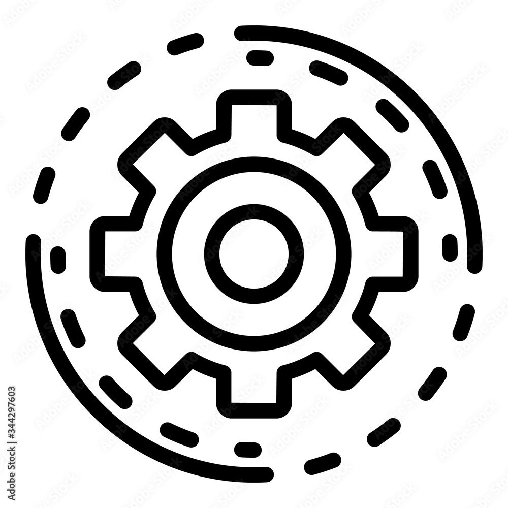 Poster gear system manager icon. outline gear system manager vector icon for web design isolated on white b