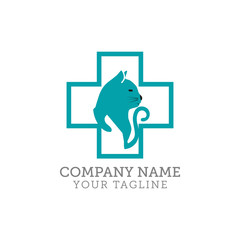 Cat Pet Shop & Clinic Vector Logo Template. This logo could be use as logo of pet shop, pet clinic, or others