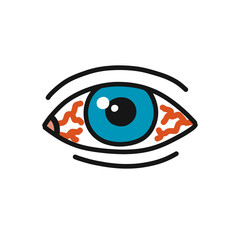 eye redness doodle icon, vector illustration