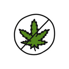 Fototapeta na wymiar marijuana leaf doodle icon, vector illustration