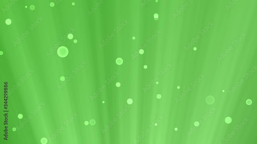 Poster abstract motion bubble particles with light shines in green animated background. beautiful shiny bok