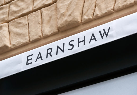 Outdoor Marquise Entrance Sign Mockup