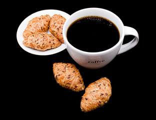 Dark food photography croissant