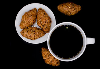 Dark food photography croissant