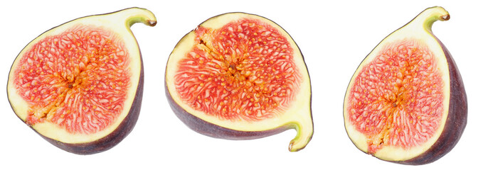 slice of fig isolated on white background